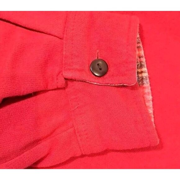 Oversized Baggy Shirt Womens XL Red Plaid Collar & Cuffs Samantha's Style Shoppe - Picture 3 of 9